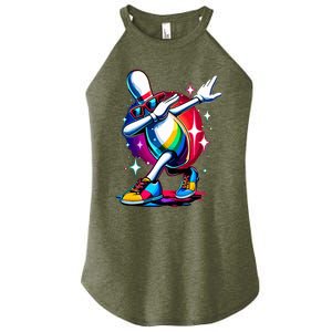 Bowling Pin Dabbing Sunglasses Bowler Player Women's Perfect Tri Rocker Tank