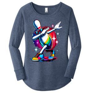 Bowling Pin Dabbing Sunglasses Bowler Player Women's Perfect Tri Tunic Long Sleeve Shirt