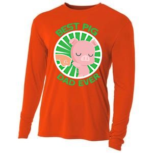 Best Pig Dad Ever Gift Cooling Performance Long Sleeve Crew