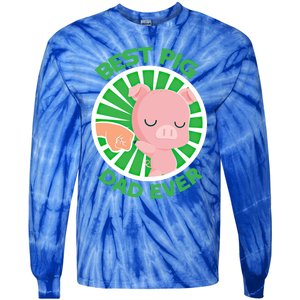 Best Pig Dad Ever Gift Tie-Dye Long Sleeve Shirt