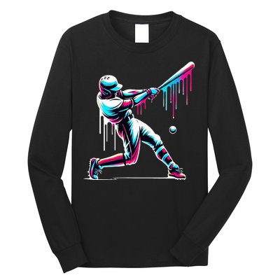 Baseball Player Drip Long Sleeve Shirt