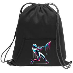 Baseball Player Drip Sweatshirt Cinch Pack Bag