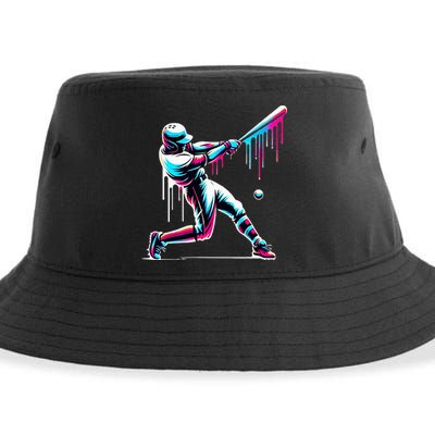Baseball Player Drip Sustainable Bucket Hat