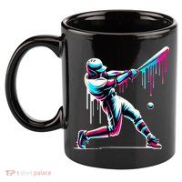 Baseball Player Drip 11oz C Handle Ceramic Mug