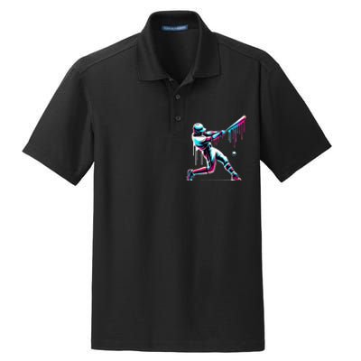 Baseball Player Drip Dry Zone Grid Polo