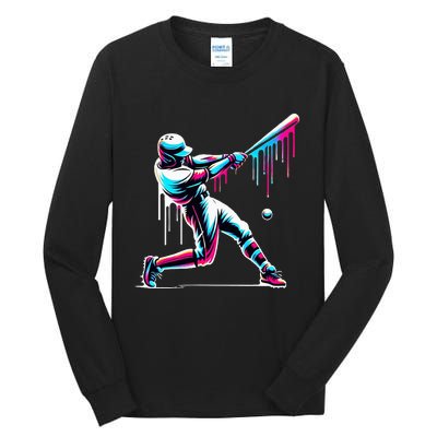 Baseball Player Drip Tall Long Sleeve T-Shirt