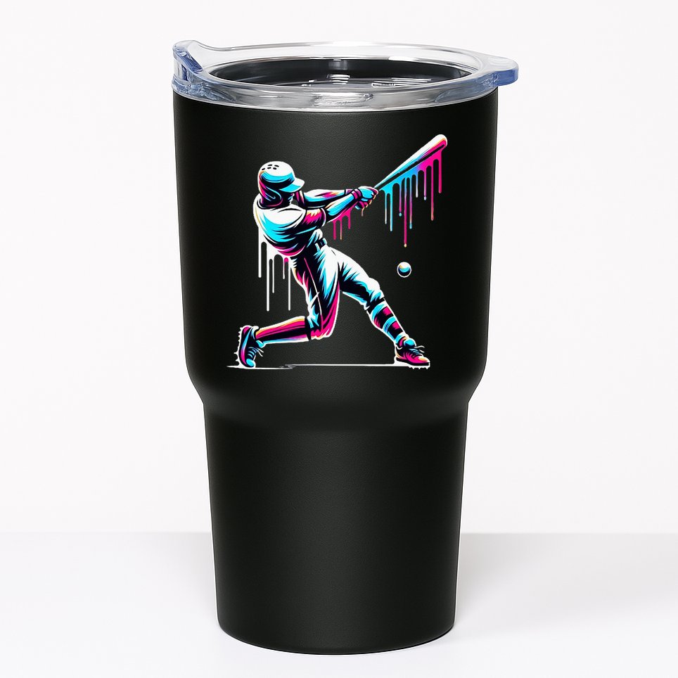 Baseball Player Drip Tumbler