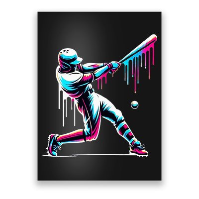 Baseball Player Drip Poster