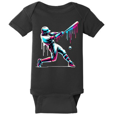 Baseball Player Drip Baby Bodysuit