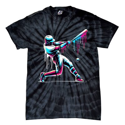 Baseball Player Drip Tie-Dye T-Shirt