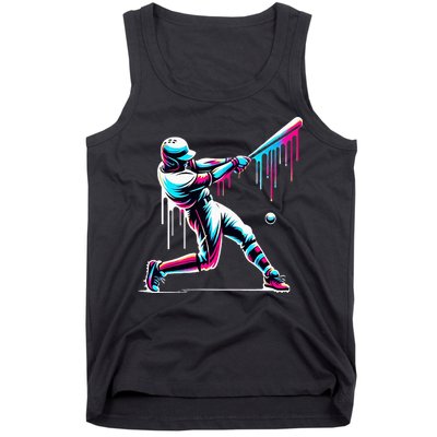 Baseball Player Drip Tank Top
