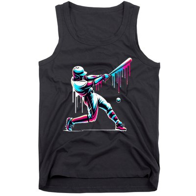 Baseball Player Drip Tank Top