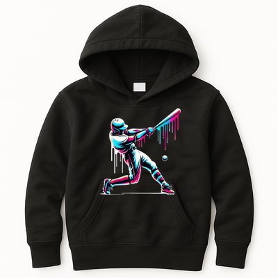 Baseball Player Drip Kids Hoodie