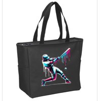 Baseball Player Drip Zip Tote Bag