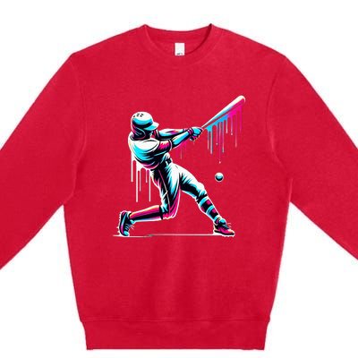 Baseball Player Drip Premium Crewneck Sweatshirt