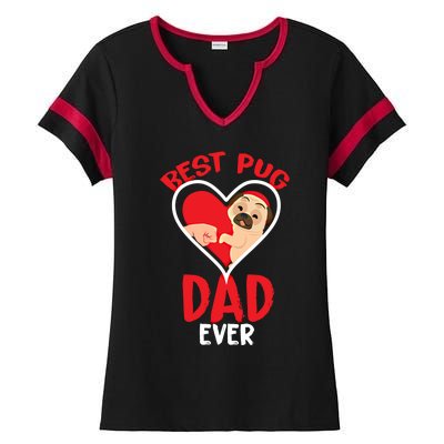 Best Pug Dad Ever Meaningful Gift Ladies Halftime Notch Neck Tee