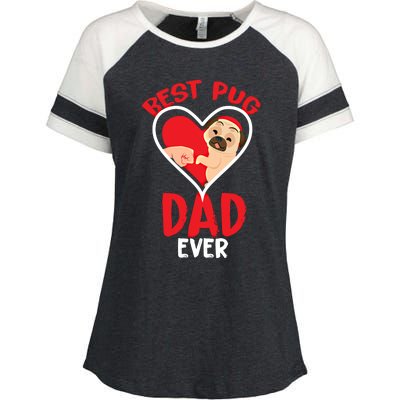 Best Pug Dad Ever Meaningful Gift Enza Ladies Jersey Colorblock Tee