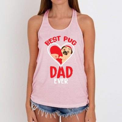 Best Pug Dad Ever Meaningful Gift Women's Knotted Racerback Tank