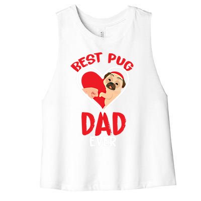 Best Pug Dad Ever Meaningful Gift Women's Racerback Cropped Tank