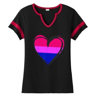 Bisexual Pride Design Bisexual Ladies Halftime Notch Neck Tee