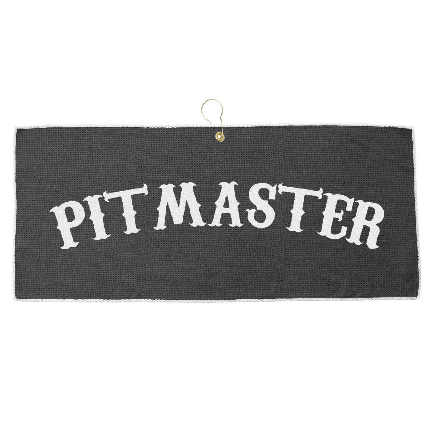BBQ Pitmaster Drink Grill Things Chef Dad Fathers Day Large Microfiber Waffle Golf Towel
