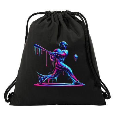 Baseball Player Drip For N Ice Cream Drawstring Bag