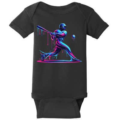 Baseball Player Drip For N Ice Cream Baby Bodysuit