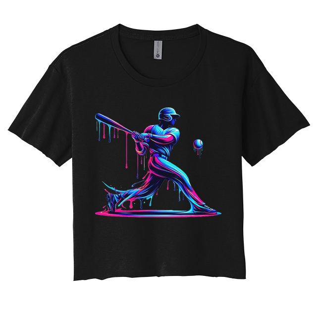Baseball Player Drip For N Ice Cream Crop Top