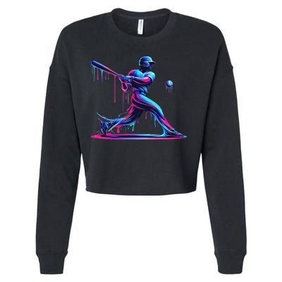 Baseball Player Drip For N Ice Cream Cropped Pullover Crew