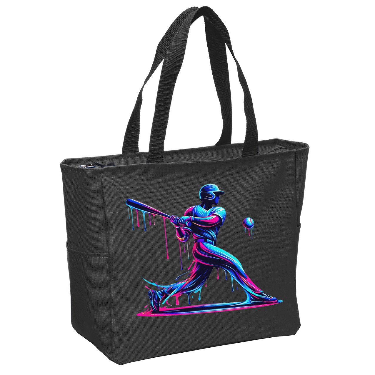 Baseball Player Drip For N Ice Cream Zip Tote Bag