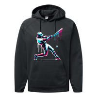 Baseball Player Drip Performance Fleece Hoodie