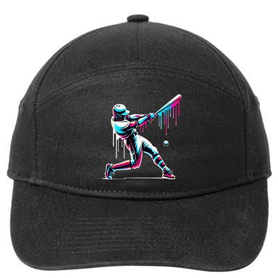 Baseball Player Drip 7-Panel Snapback Hat