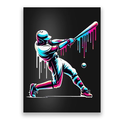 Baseball Player Drip Poster