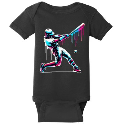 Baseball Player Drip Baby Bodysuit