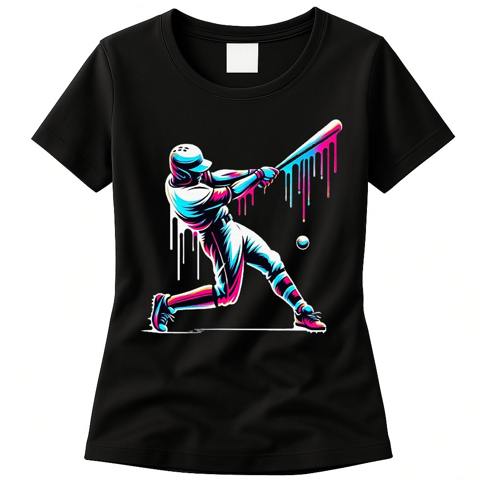 Baseball Player Drip Womens T-Shirt
