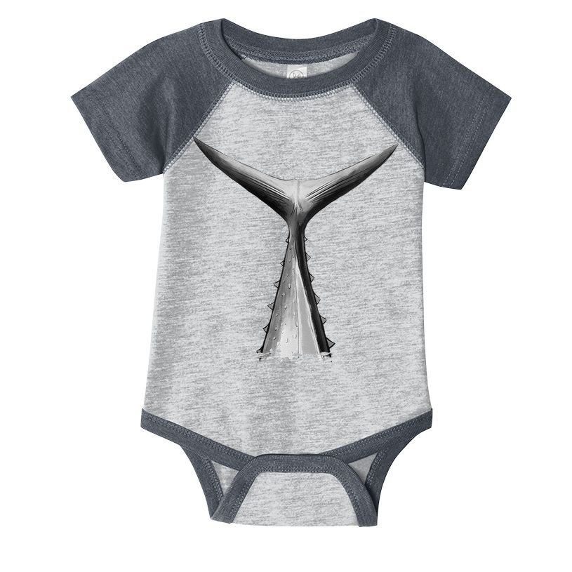 Back Print Deep Sea Fishing Tuna Tail Bluefin Tuna Infant Baby Jersey Bodysuit