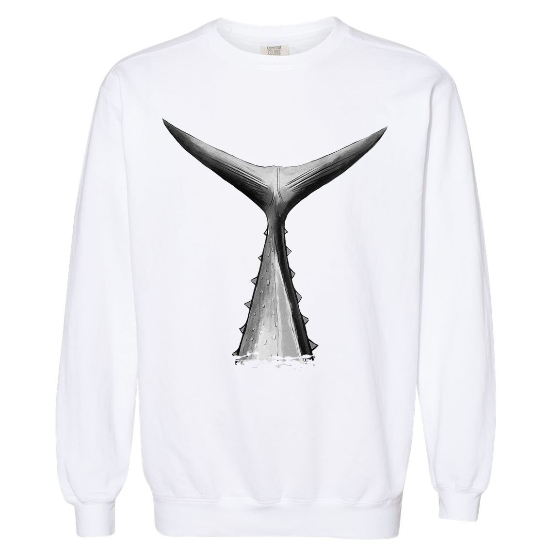 Back Print Deep Sea Fishing Tuna Tail Bluefin Tuna Garment-Dyed Sweatshirt