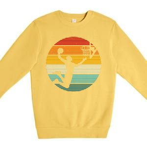 Basketball Player Dunk Retro Sunset Premium Crewneck Sweatshirt