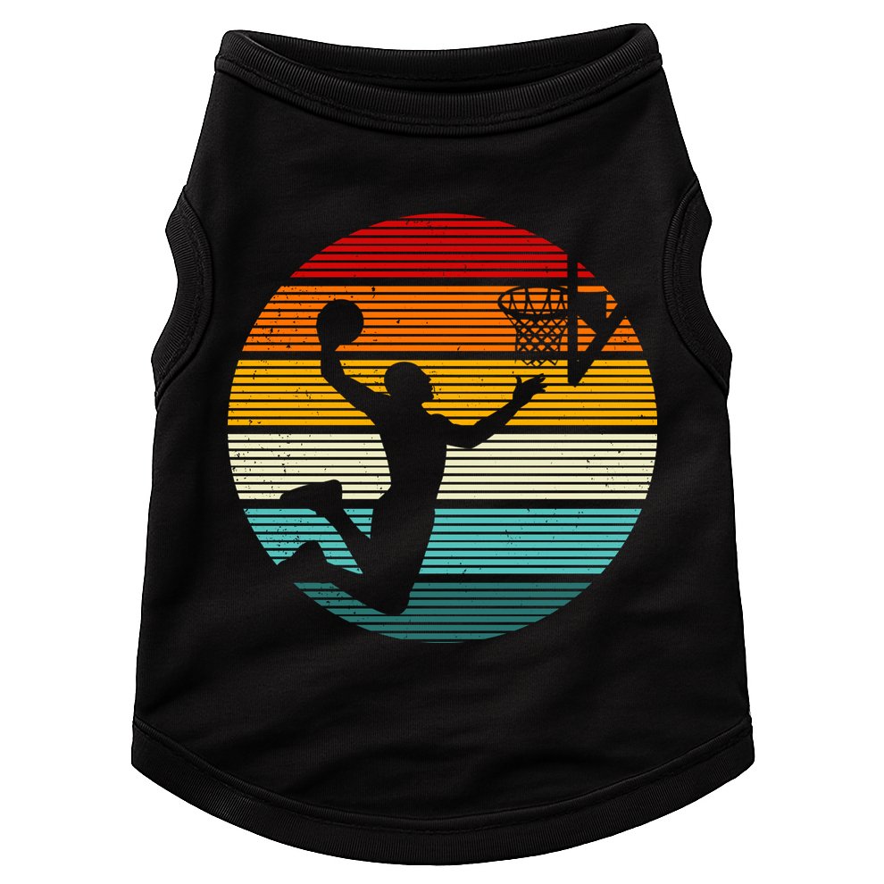 Basketball Player Dunk Retro Sunset Doggie Tank