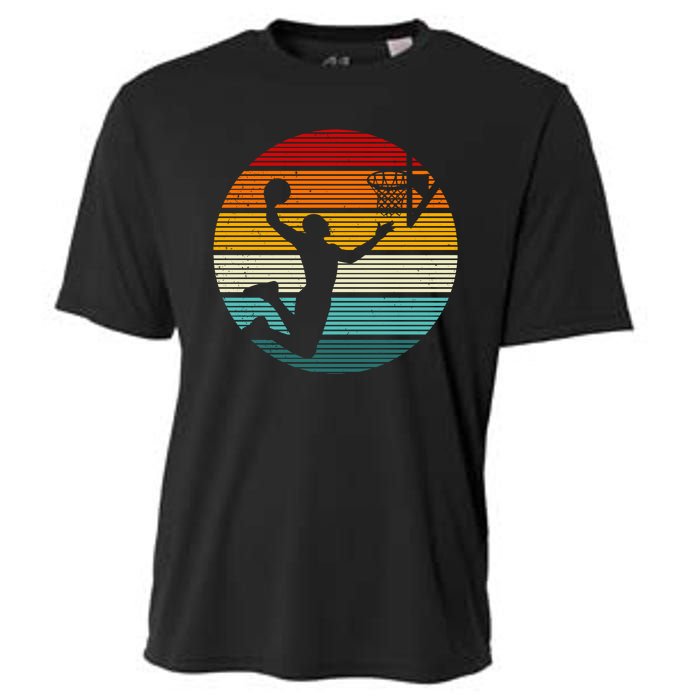 Basketball Player Dunk Retro Sunset Cooling Performance Crew T-Shirt