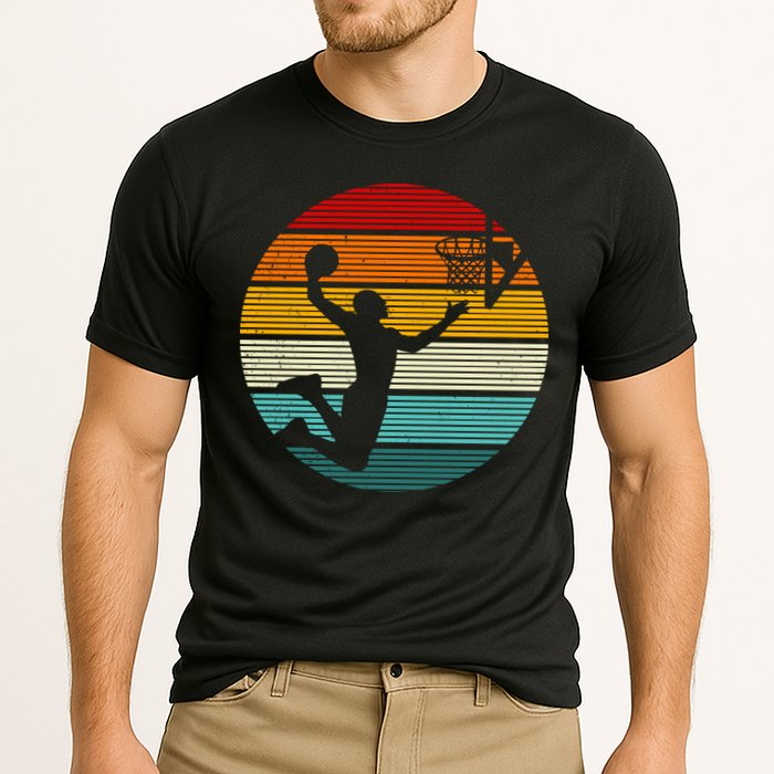 Basketball Player Dunk Retro Sunset Cooling Performance Crew T-Shirt