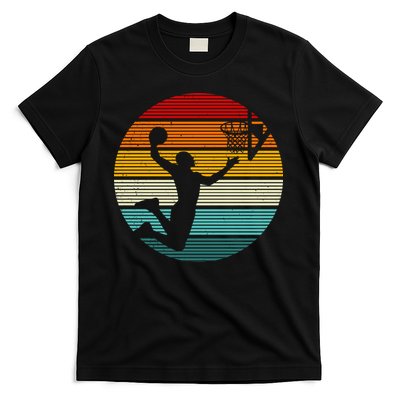 Basketball Player Dunk Retro Sunset T-Shirt