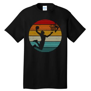 Basketball Player Dunk Retro Sunset Tall T-Shirt