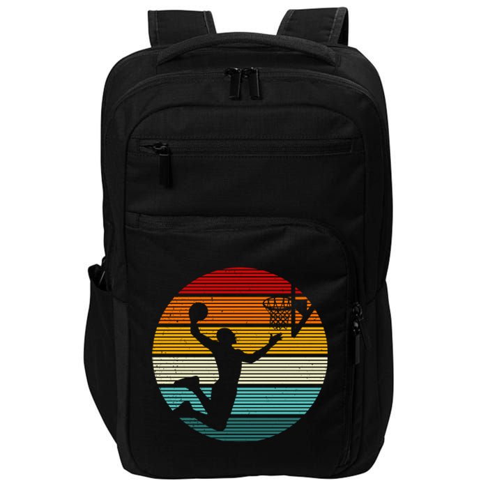 Basketball Player Dunk Retro Sunset Impact Tech Backpack