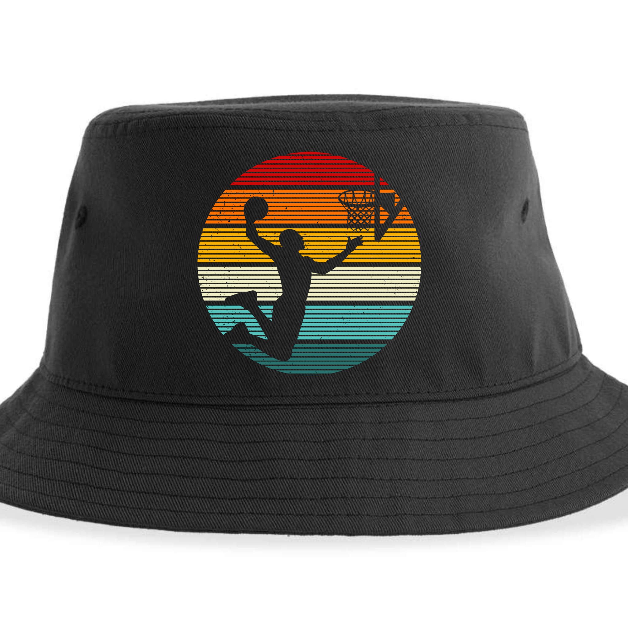 Basketball Player Dunk Retro Sunset Sustainable Bucket Hat