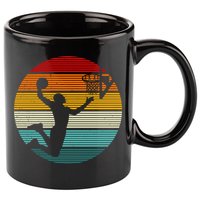 Basketball Player Dunk Retro Sunset 11oz C Handle Ceramic Mug