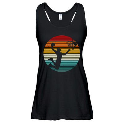 Basketball Player Dunk Retro Sunset Ladies Essential Flowy Tank