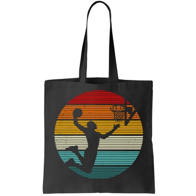 Basketball Player Dunk Retro Sunset Tote Bag