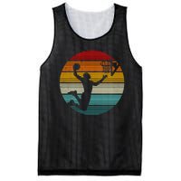 Basketball Player Dunk Retro Sunset Mesh Reversible Basketball Jersey Tank