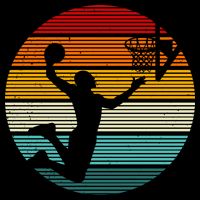 Basketball Player Dunk Retro Sunset Cooling Performance Long Sleeve Crew